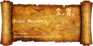 Kusz Norbert névjegykártya