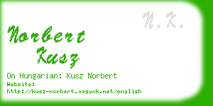 norbert kusz business card